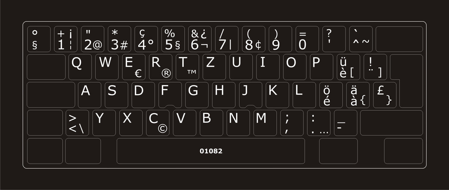 Autocollants partie centrale clavier Windows français (Suisse) 01082