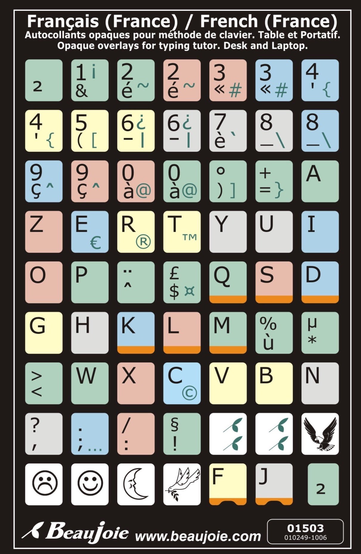 Autocollants méthode frappe Windows français France 01503