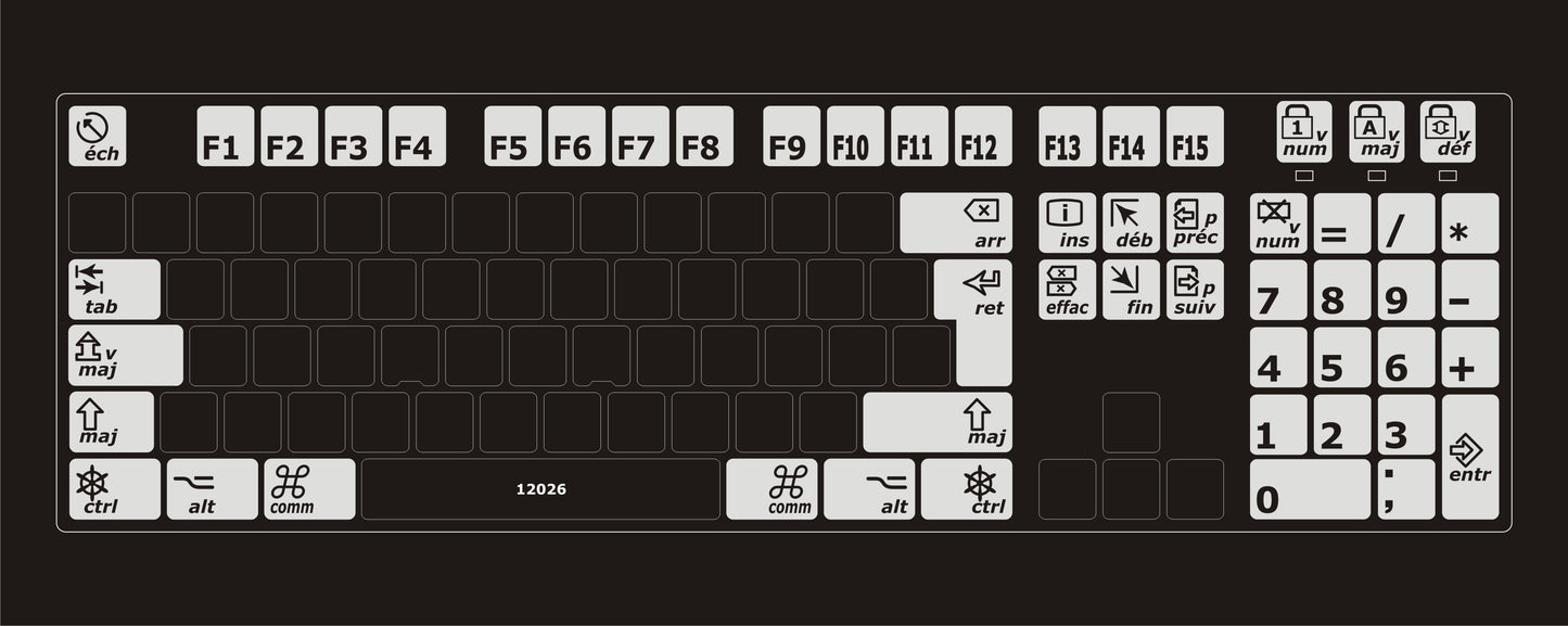 Autocollants claviers Mac fonctions françaises 12026