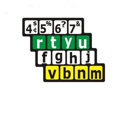 Autocollants clavier divisé rangées (minuscules) 30190