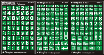 Autocollants clavier Windows français Canada minuscules 30202
