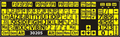 Autocollants lettres majuscules clavier Windows français (France) 30205