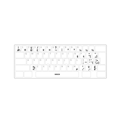 Clavier avec autocollants transparents à lettres noires français (Canada) installés - 00029