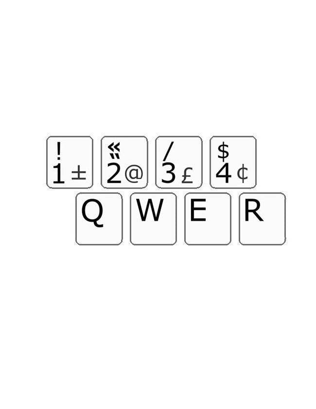 Aperçu des autocollants opaques noir sur blanc pour clavier français (Canada) - 01021