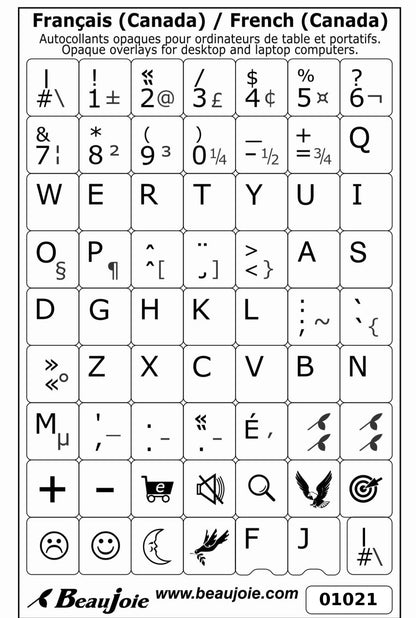 Feuille de 63 autocollants opaques noir sur blanc - 01021