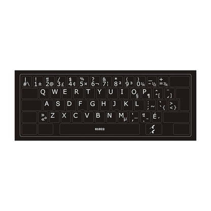 Clavier avec autocollants opaques blanc sur noir français (Canada) installés - 01022