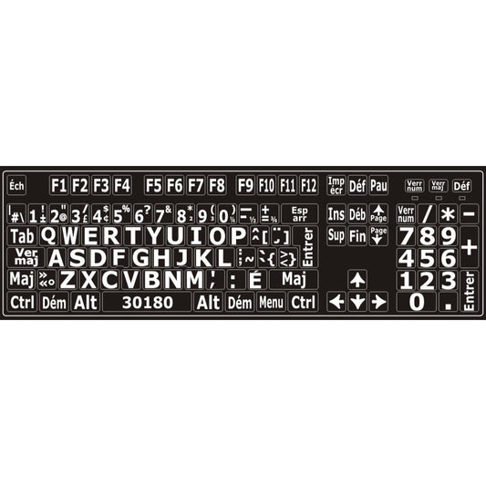 Autocollants clavier Windows français Canada majuscules 30180 - clavier complet