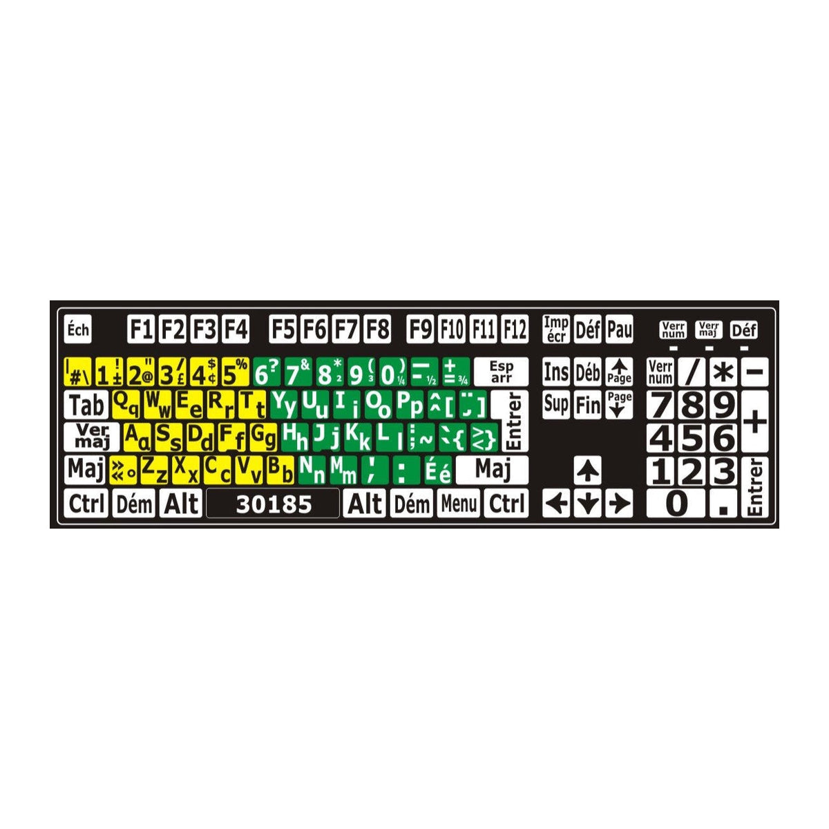 Clavier avec autocollants colorés installés - 30185