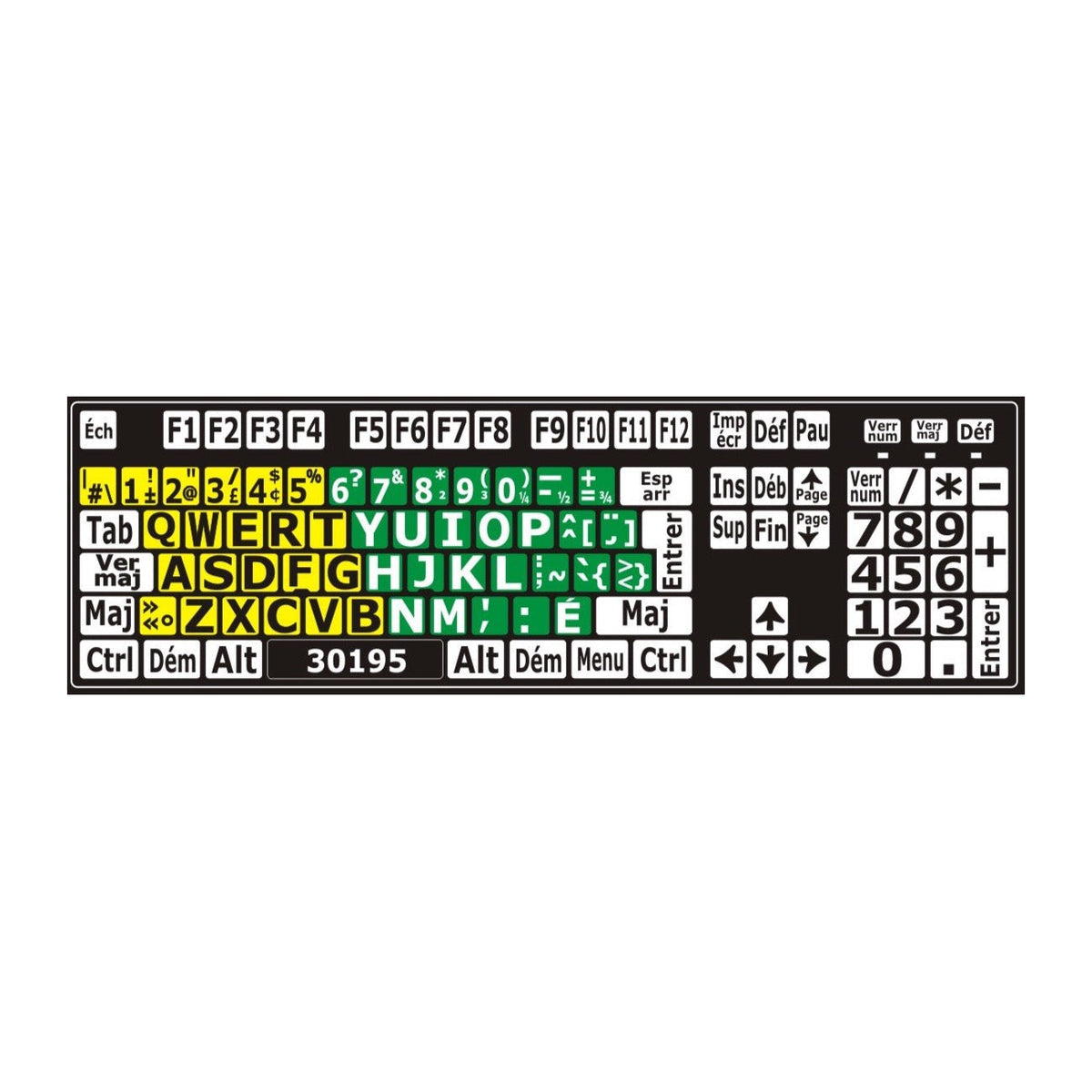 Clavier avec autocollants colorés installés - 30195