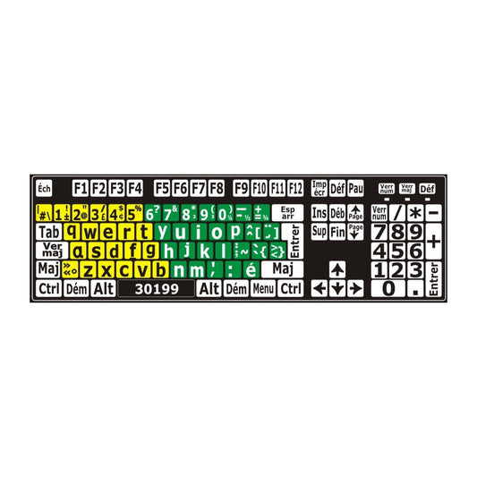 Clavier avec autocollants colorés installés - 30199