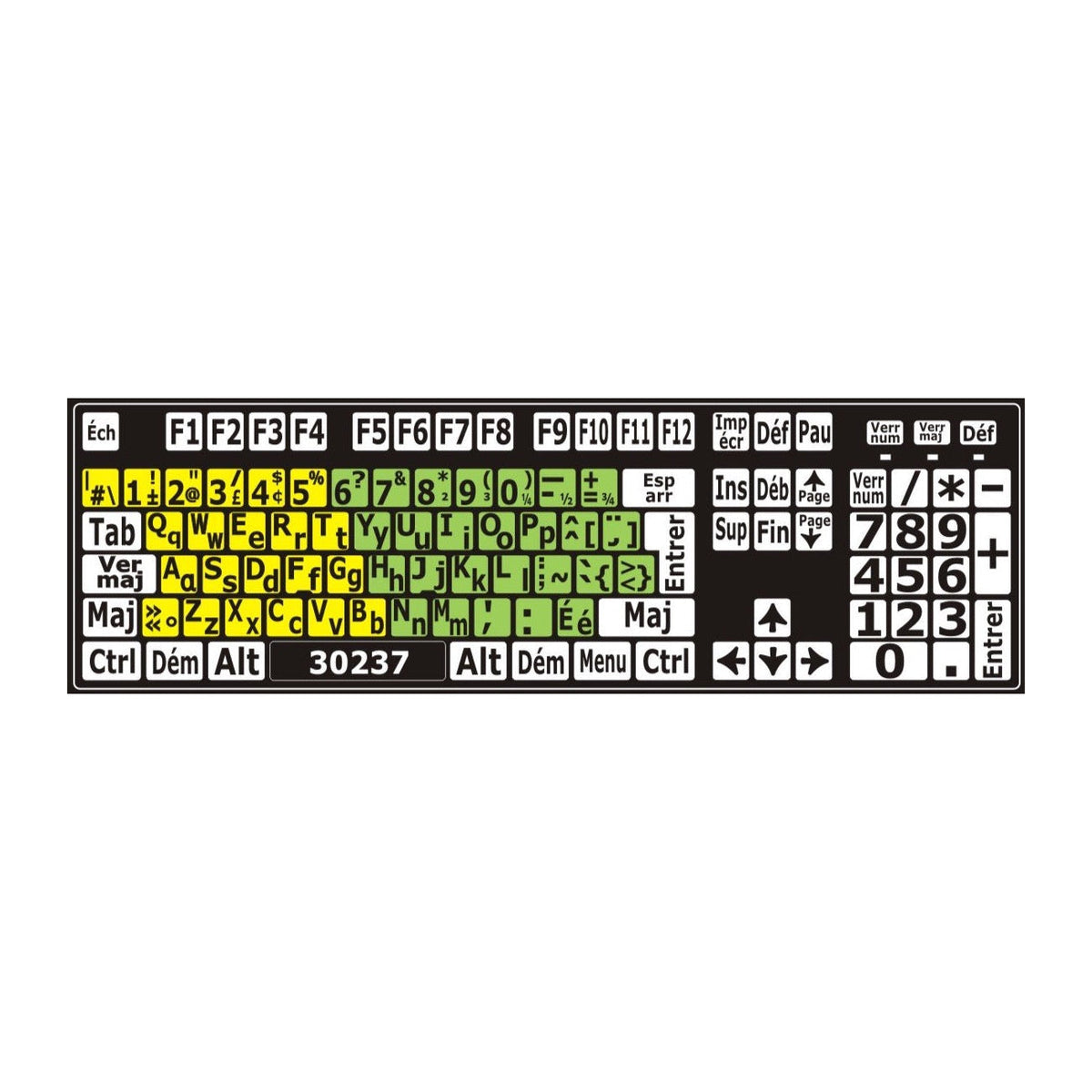 Clavier avec autocollants colorés installés - 30237