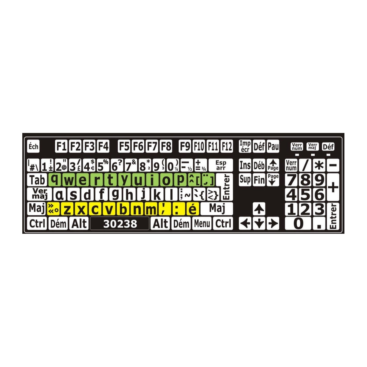 Clavier avec autocollants colorés installés - 30238