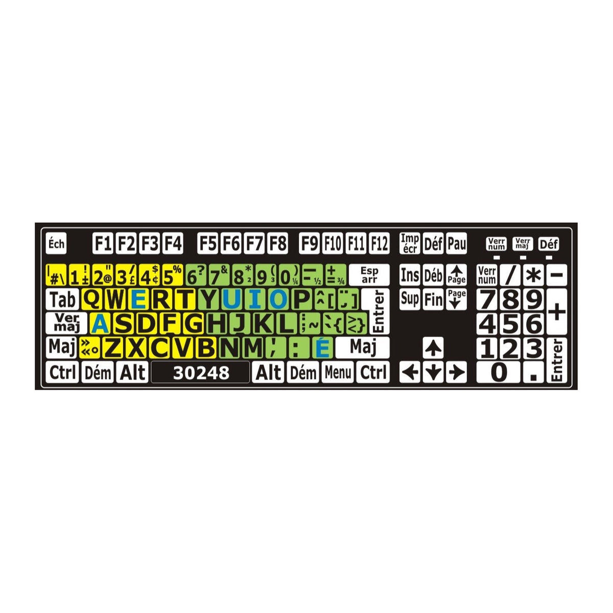 Clavier avec autocollants colorés installés - 30248