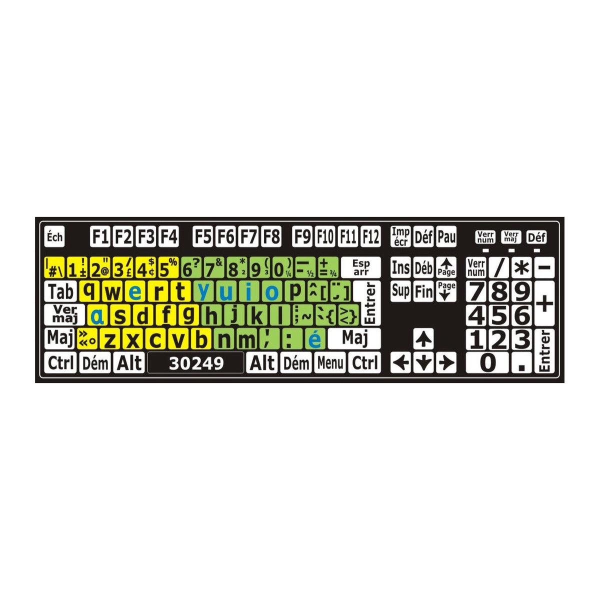 Clavier avec autocollants colorés installés - 30249