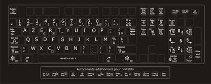 Autocollants clavier Windows français france fonctions bilingues 01002-12012