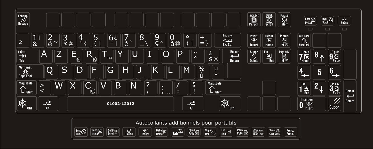 1000 pcs/lot personnalisé français clavier autocollant Franch