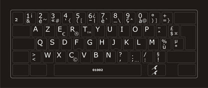 Autocollants partie centrale clavier français France 01002