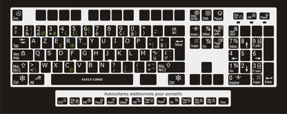 Autocollants clavier complet Windows français (Belgique) fonctions françaises 01012-12002