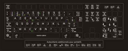 Autocollants clavier complet Windows français (Belgique) fonctions bilingues 01012-12012