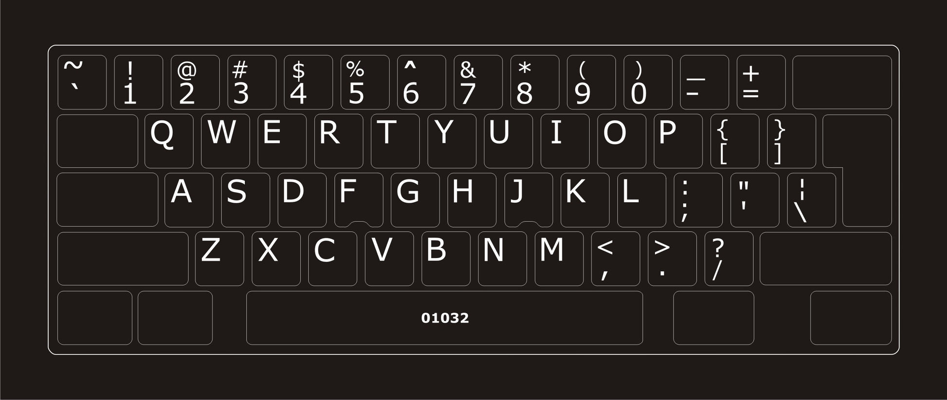 Autocollants opaques partie centrale clavier Windows anglais (É.-U.) 01032