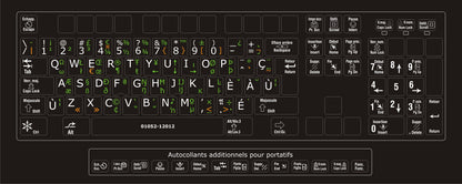 Autocollants partie centrale clavier Windows canadien multilingue fonctions bilingues  01052-12012