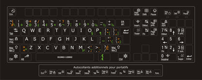 Autocollants clavier bilingue fonctions français Canada 01062-12002