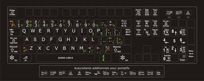 Autocollants clavier Windows fonctions bilingues 01062-12012
