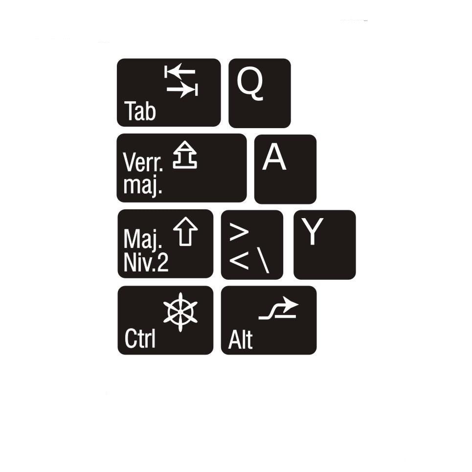 Autocollants Clavier Français - Lot De 5 Feuilles Ultra-fines Pour Lettres Usées Ou Apprentissage