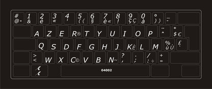Autocollants lettres majuscules partie centrale clavier Mac français (France) 04002