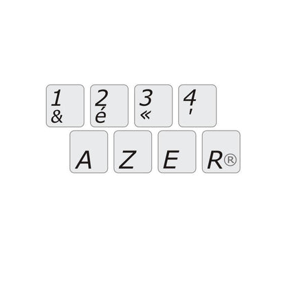 Autocollants lettres majuscules partie centrale clavier Mac français (France) 04006