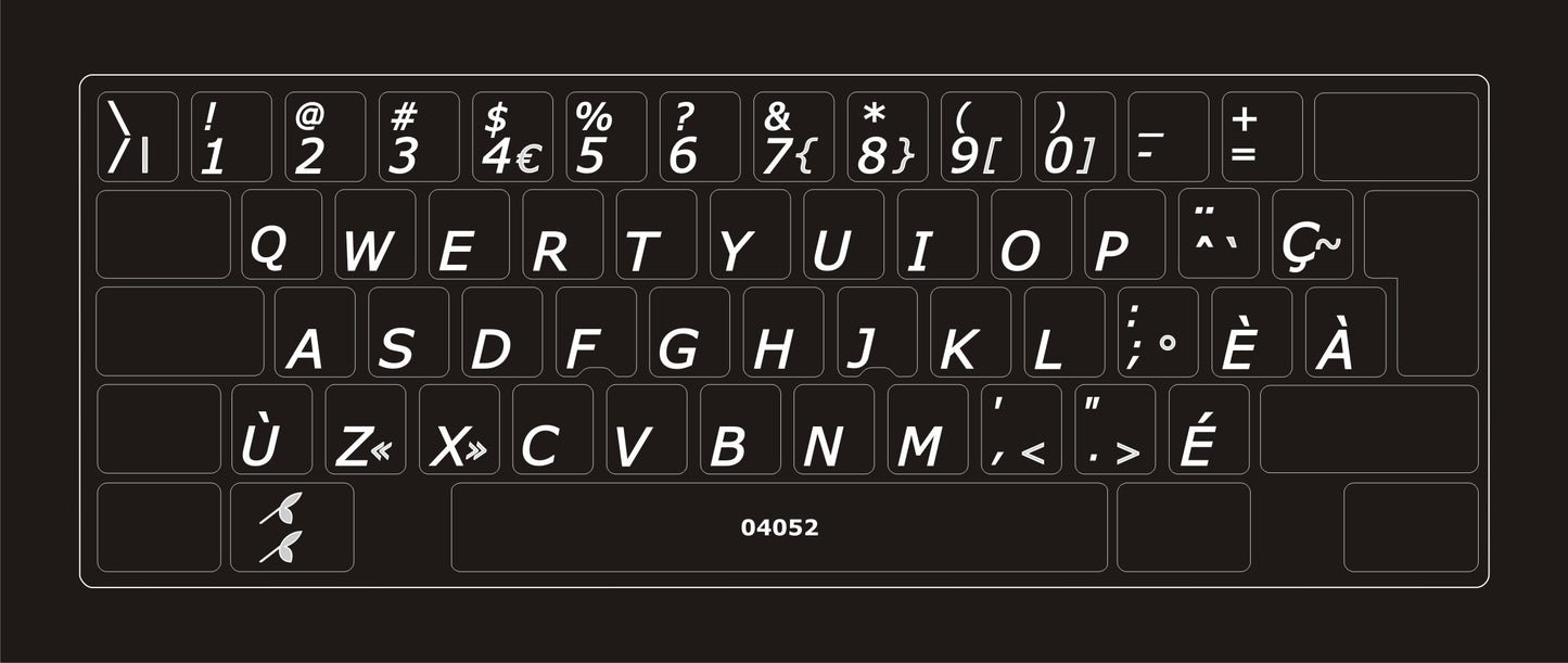 Autocollants partie centrale clavier Mac français Canada 04052