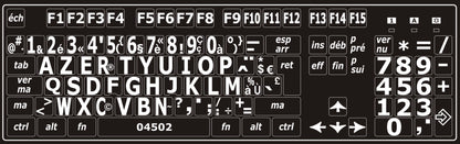Autocollants haute visibilité clavier Mac français France  04502