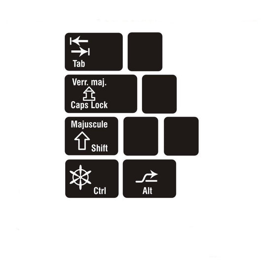 Autocollants clavier Windows français (Belgique) fonctions bilingues 01012