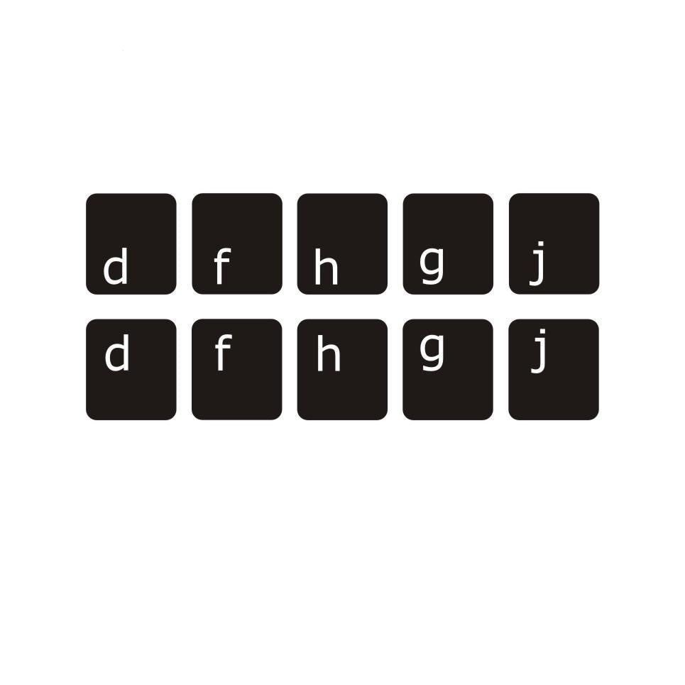 Autocollants lettres minuscules fond transparent clavier foncé 30151