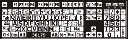 Autocollants clavier Windows français Canada majuscules 30179