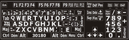 Autocollants clavier Windows français Canada majuscules 30180