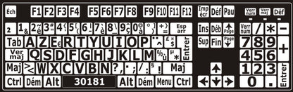 Autocollants lettres majuscules clavier Windows français France 30181