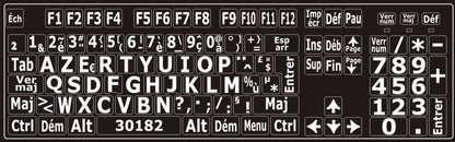 Autocollants lettres majuscules clavier Windows français (France) 30182