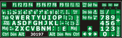 Autocollants clavier Windows français Canada majuscules 30197