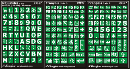 Autocollants clavier Windows français Canada majuscules 30197
