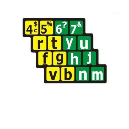 Autocollants clavier divisé gauche/droite (minuscules) 30199