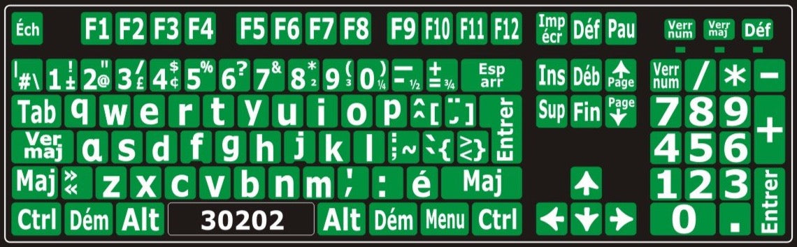 Autocollants clavier Windows français Canada minuscules 30202