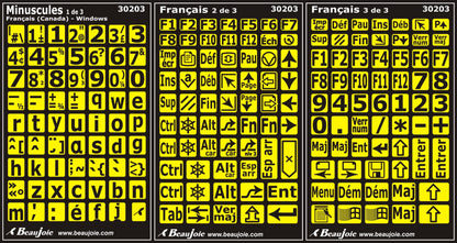 Autocollants clavier Windows français Canada minuscules 30203