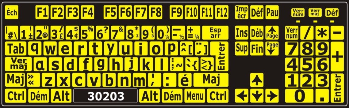 Autocollants clavier Windows français Canada minuscules 30203