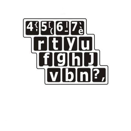 Autocollants lettres minuscules clavier Windows français (France) 30211