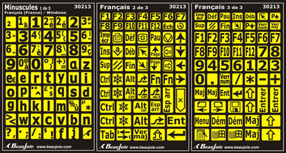 Autocollants lettres minuscules clavier Windows français (France) 30213