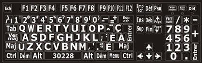 Autocollants lettres majuscules clavier Windows normalisé ACNOR  30228