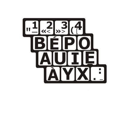 Autocollants clavier BÉPO (majuscules) 30231