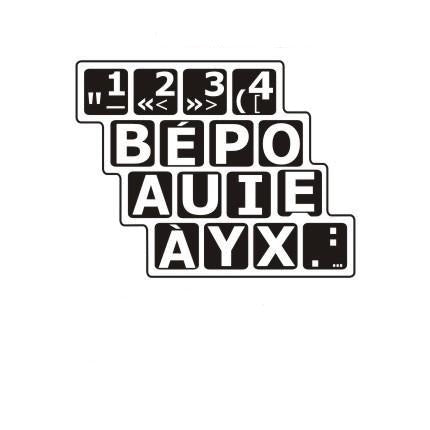 Autocollants clavier BÉPO (majuscules) 30232