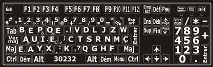 Autocollants clavier BÉPO (majuscules) 30232